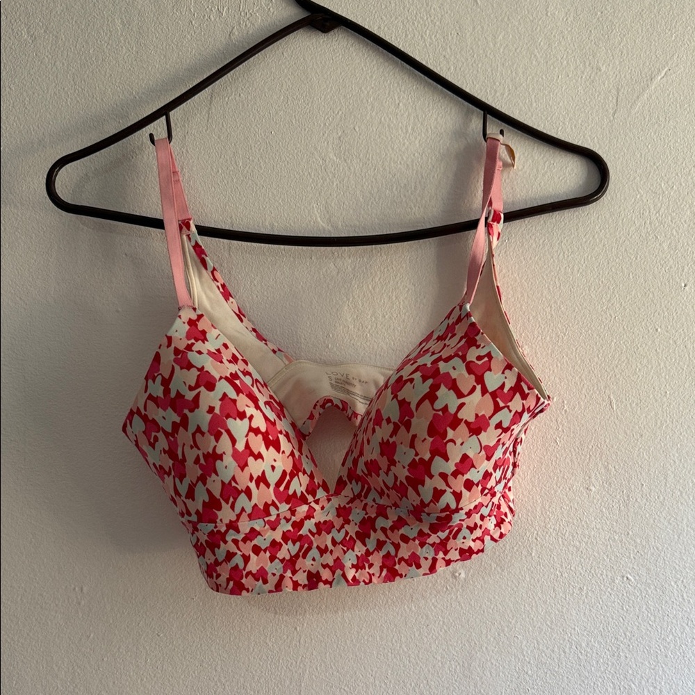 GAP Red and White Patterned Bra